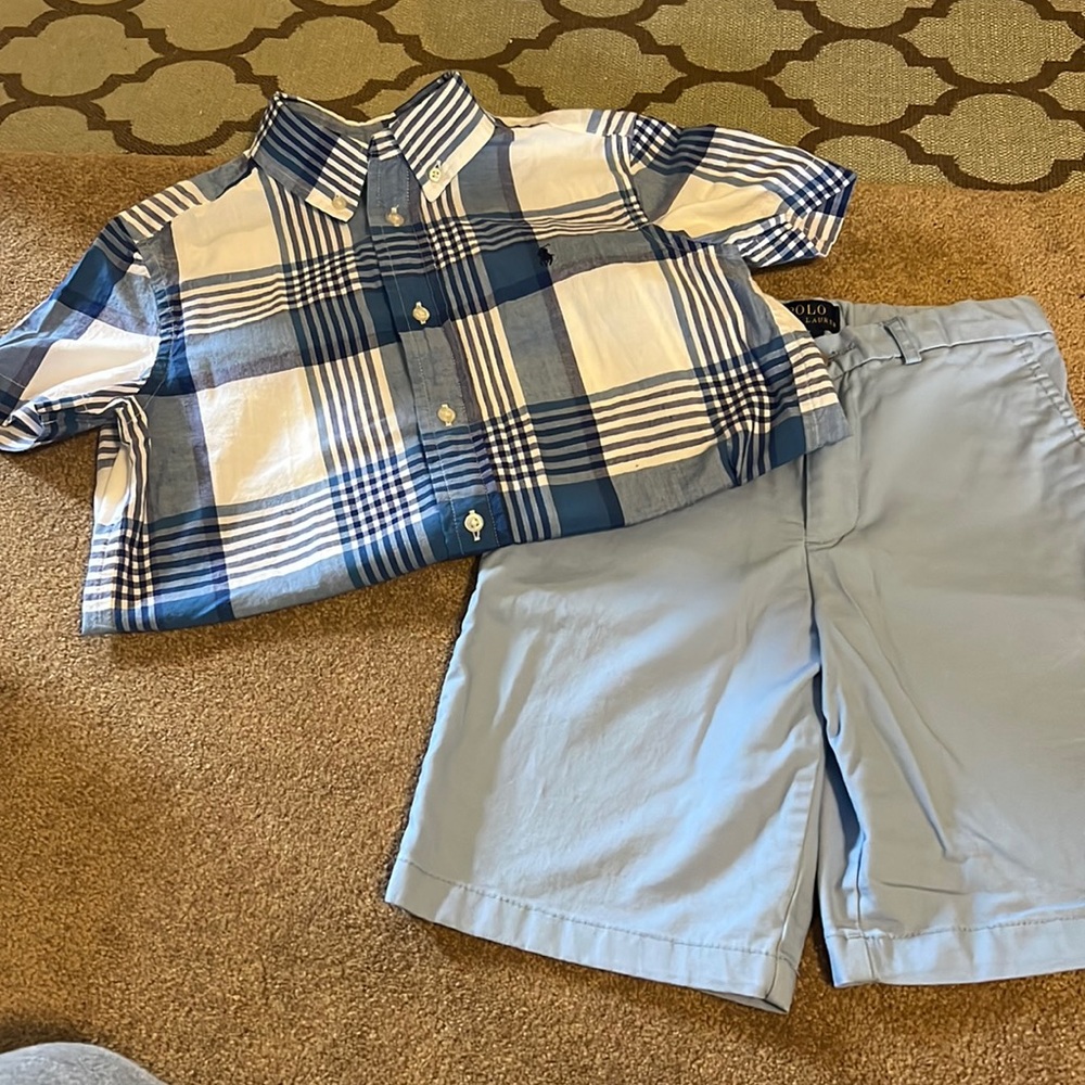 Boys shorts/button down set